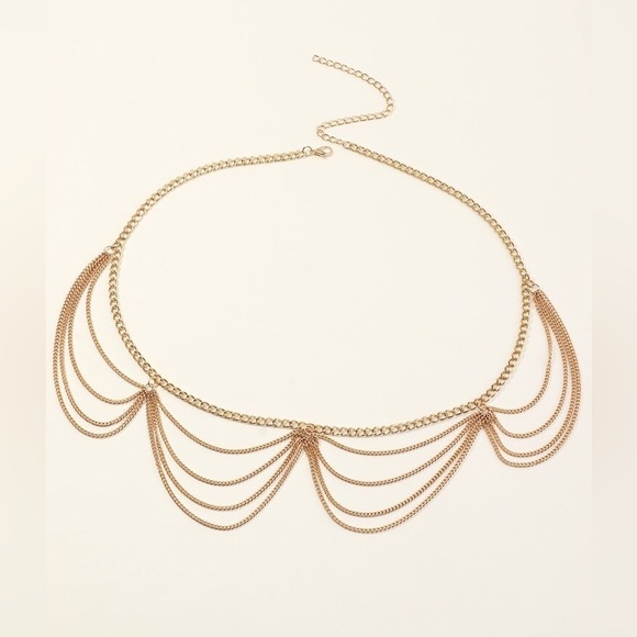Gold Layered Chain Design Hip Belt | Brand New - Picture 2 of 12